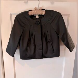 NWT Loft black satin jacket. Size O petite.
